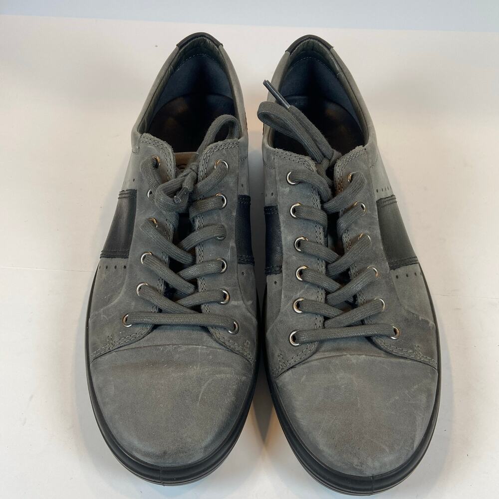 Ecco Men's Gray Casual Lace Up Sneakers Low Top Leather Size 9 - Picture 3 of 9